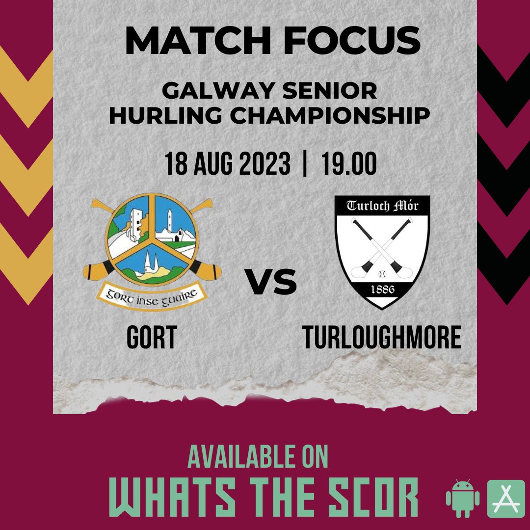 WhatstheScor's tweet photo. Our 'Match Focus' game tonight takes place in county @Galway_GAA for the Senior Hurling clash between @GortGAA & @turloughmorehc at 19,00.
Follow the game live on the @WhatstheScor App 📲
#Galwaygaa #matchfocus #Gortgaa #Turloughmoregaa #GAA #club #clubchampionship https://t.co/XLeJxIOBX7