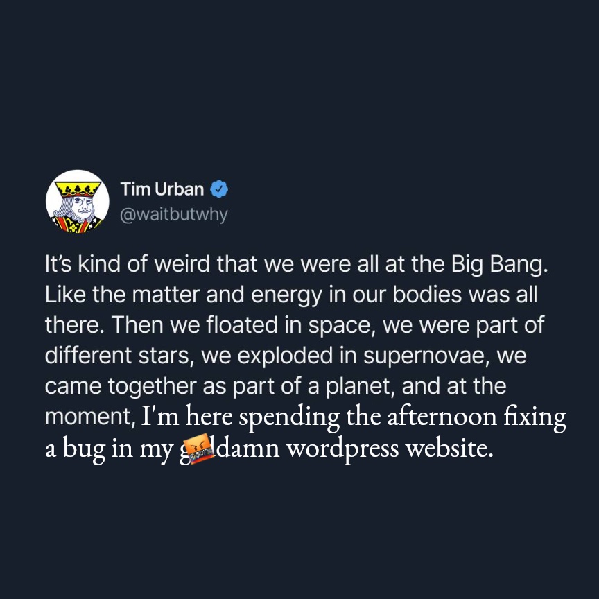 m4tbat's tweet photo. It's definitely weird, @waitbutwhy. https://t.co/BF8w18zDTd