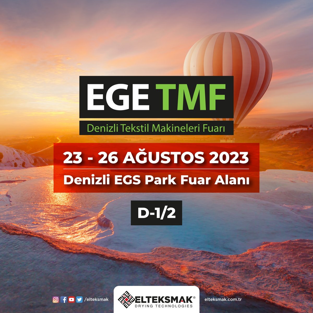 elteksmak's tweet photo. En yeni teknolojilerimiz ile tanışmak için, sizi de standımıza bekliyoruz.
We will be waiting for you to visit our booth to meet with our latest technologies.
#elteksmak #egetmf #tekstil #stenter #tekstilmakine #fabric #textile #textileindustry #textilemachinery #machinery https://t.co/RVgyhQlF6u