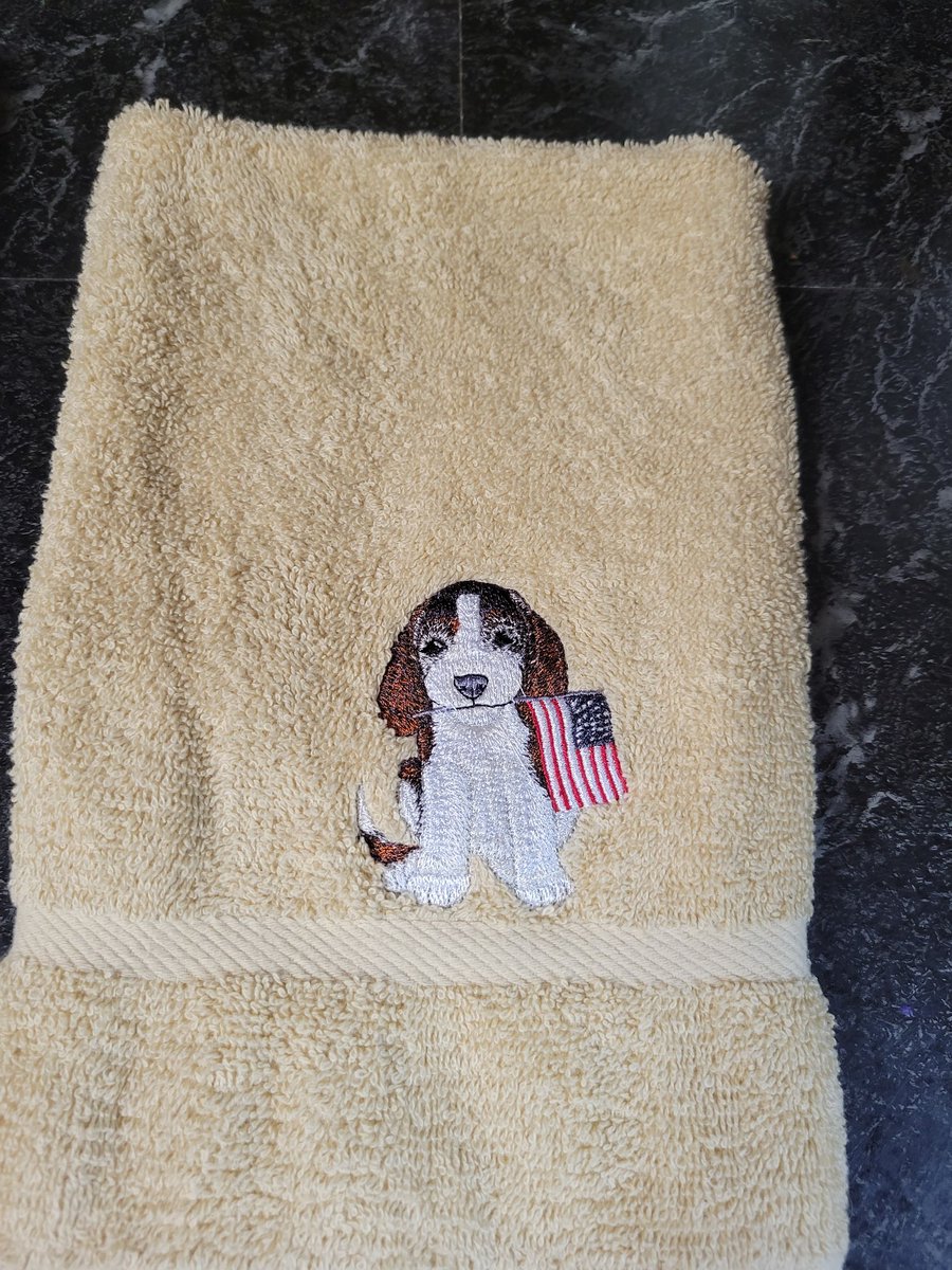 Machine Embroidered Hand Towels-DM for ordering info