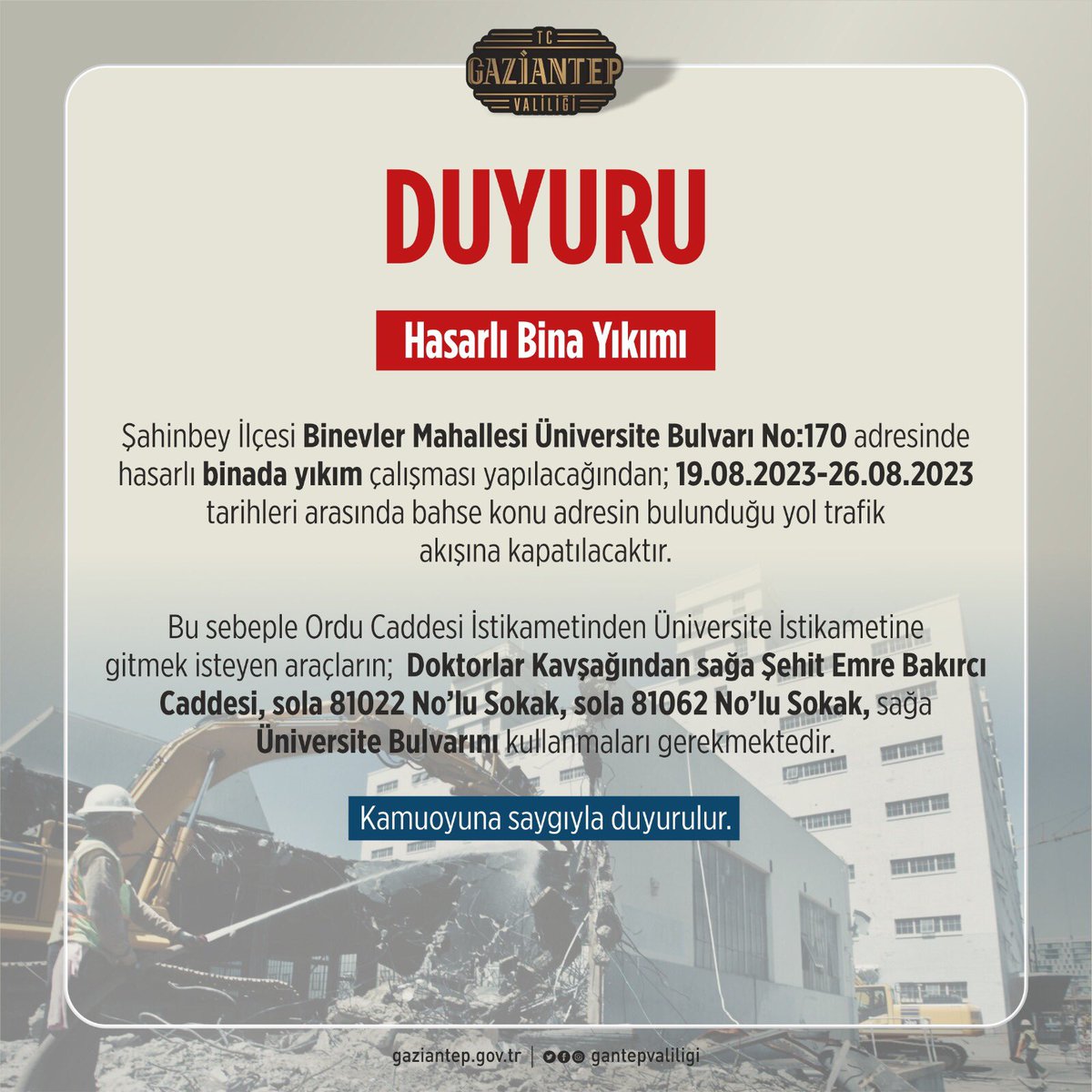 Gaziantep Valiliği tweet media