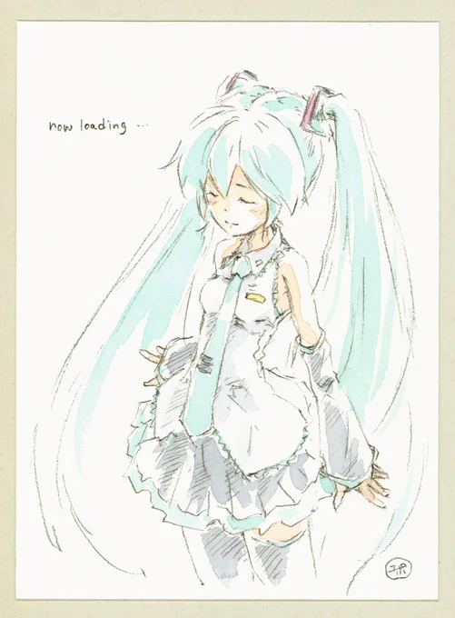 目を閉じてるミクさん良いなって過去絵 