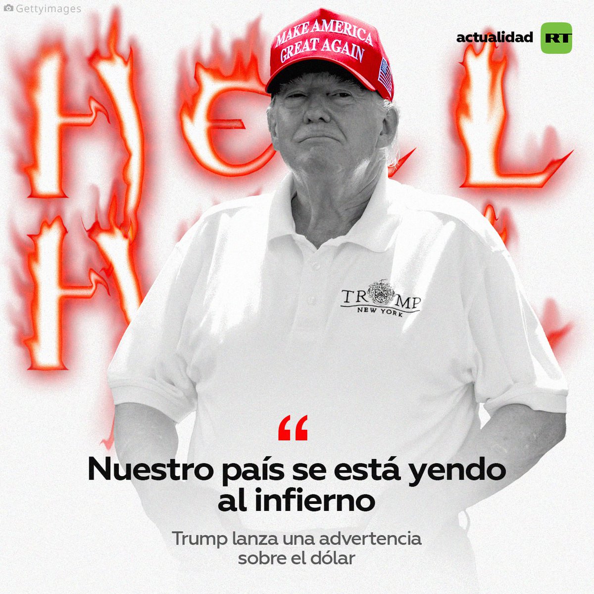 ElNecio_Cuba's tweet photo. 🇺🇸 "Nuestro país se está yendo al infierno": Trump lanza una advertencia sobre el dólar

La importancia de mantener el estatus del dólar como moneda de reserva mundial "es más grande que perder cualquier guerra", opina Donald Trump. 

💬 "Nuestro país se está yendo al infierno y ya no vamos a ser el chico grande".

💬 "Tenemos algo que es muy poderoso y es nuestro dólar". "Pero echas un vistazo a lo que está pasando ahora con otros países, que no lo están utilizando, y sabes que China quiere reemplazarlo con el yuan. Con nosotros eso era impensable. Impensable. Nunca habría ocurrido. Ahora la gente se lo está pensando".

 RT en Español
