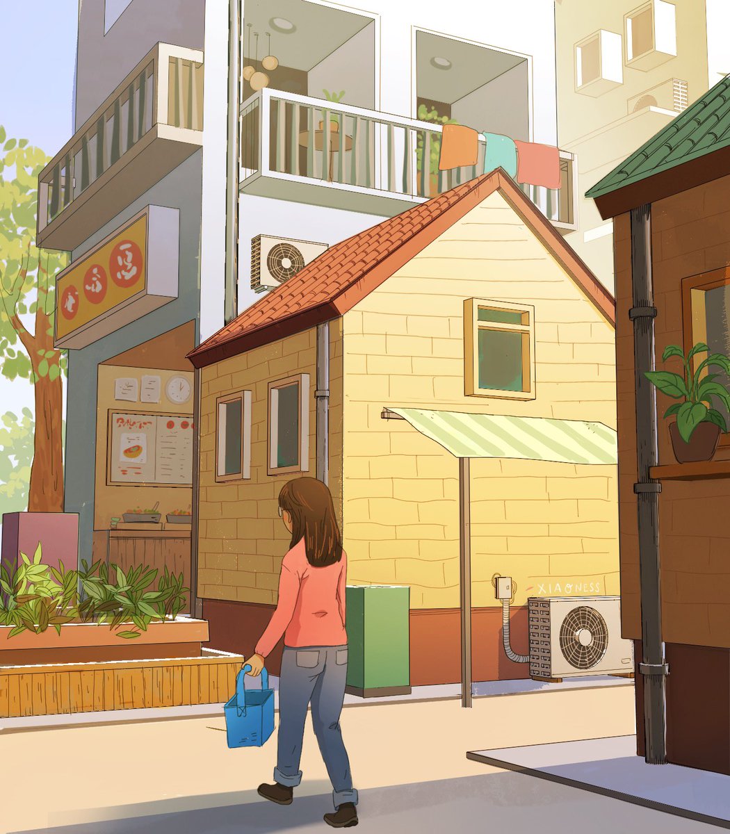 small town 🏡🚶‍♀️ #procreateart #blender3D