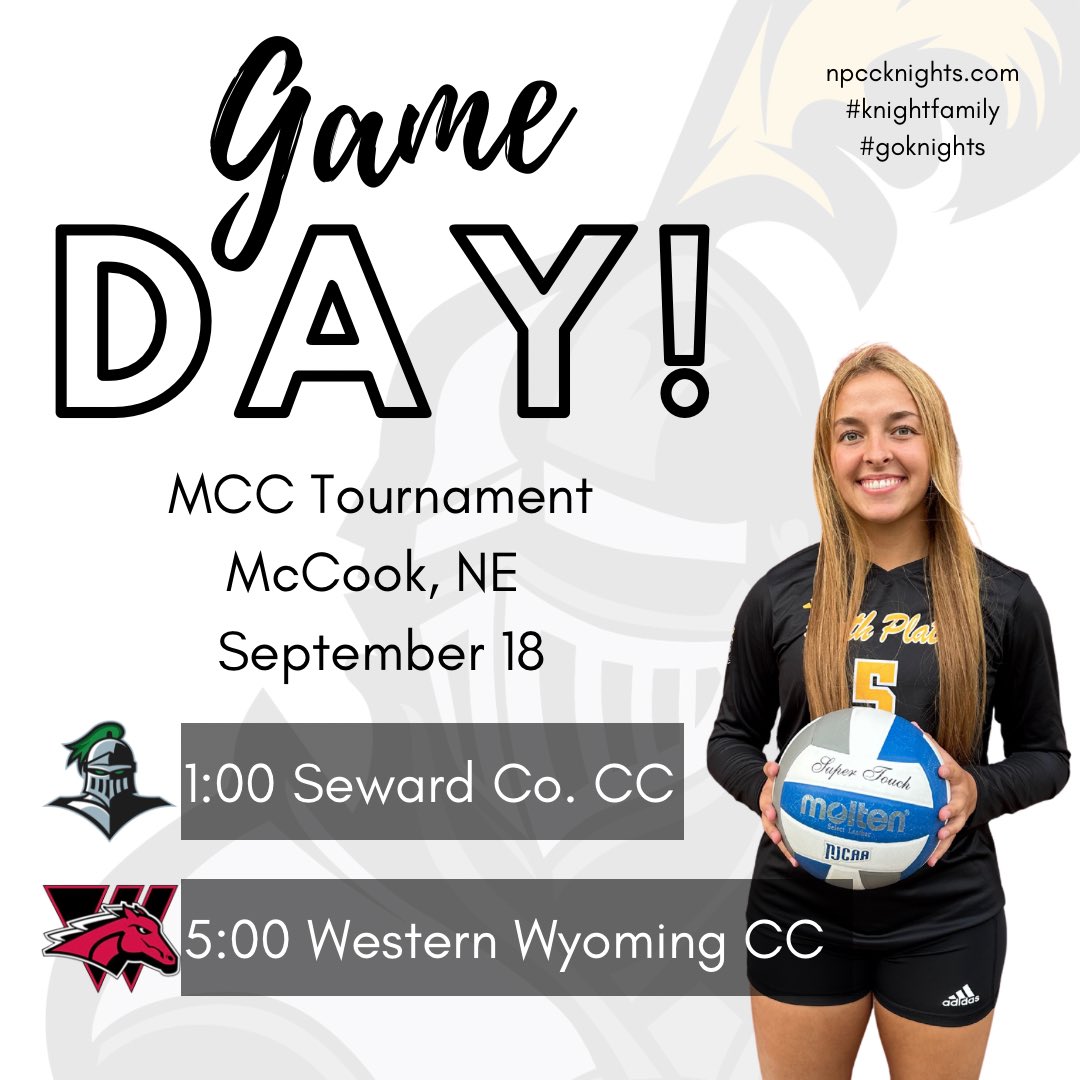 Game Day!! 
.
📍McCook, NE 
⌚️1:00 vs. Seward Co. CC 
⌚️5:00 vs. Western Wyoming CC 
💻 mccindians.com/watchlive
.
#knightfamily #goknights