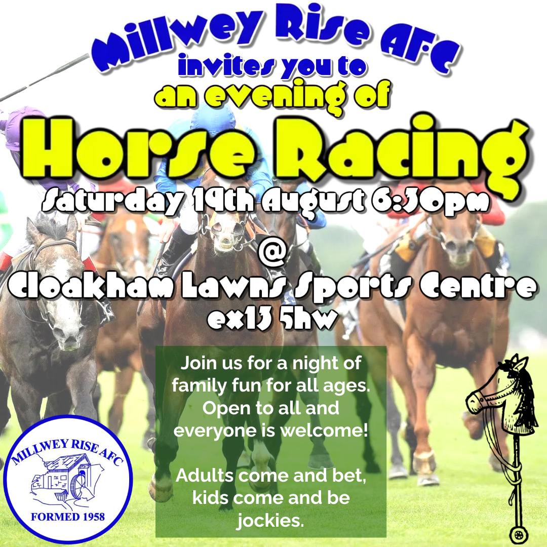 MillweyRiseAFC's tweet photo. Tomorrow night we are holding our fundraising race night.
It is open to all so come on down for a night of fun with the family.
start time is 6:30pm after the football and cricket are finished. https://t.co/eYXJTBr6Tv