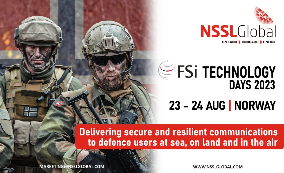 Our Defence team is at #FSiTechnologyDays 2023 on 23 -24 August at Rena Camp, Norway - a great opportunity to showcase our #solutions #products and #services. 
Learn more about our resilient and secure solutions here: nsslglobal.com/government