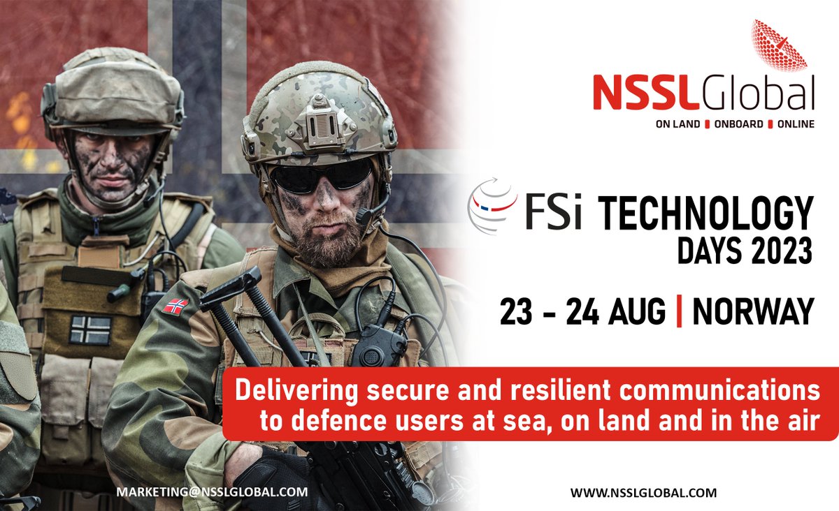 Our Defence team is at #FSiTechnologyDays 2023 on 23 -24 August at Rena Camp, Norway - a great opportunity to showcase our #solutions #products and #services. Learn more about our resilient and secure solutions here: nsslglobal.com/government