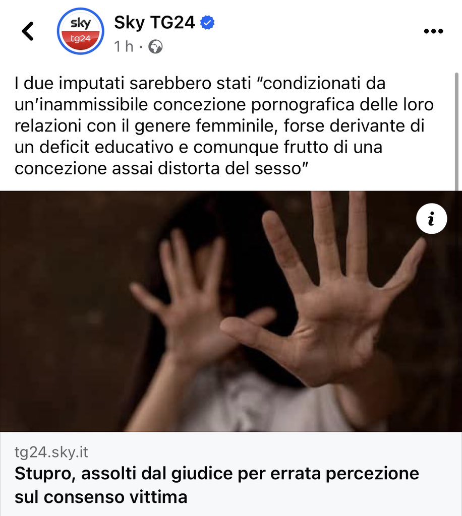 ademarchi74's tweet photo. No, non siamo in Afghanistan e si, avete capito bene, siamo in Italia.

Due imputati assolti dopo uno Stupro perché non in grado di comprendere il mancato consenso della donna

#Stupro https://t.co/oh9Zs53sZZ