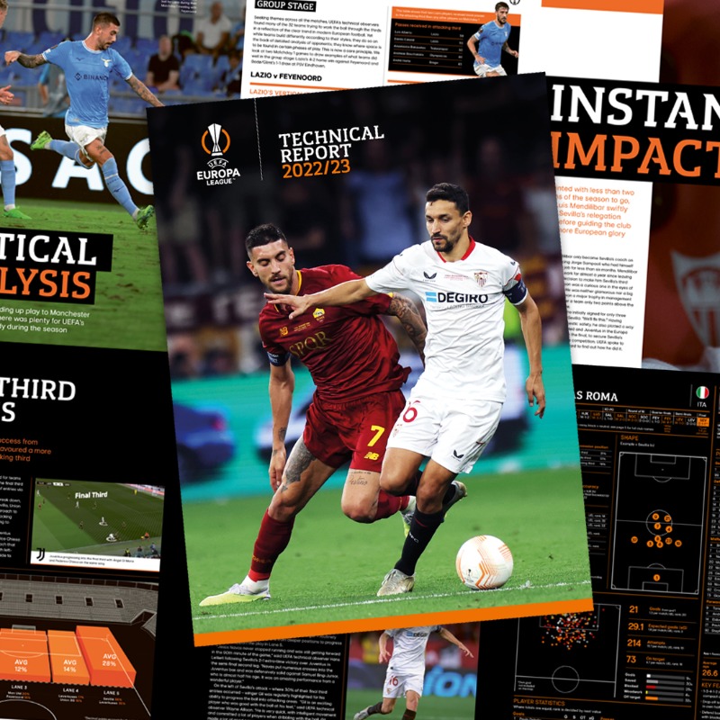 UEFA's tweet photo. 💡 UEFA's Technical Observer panel has analysed some of the most interesting findings from last season: tactics, trends, recipes for success, and more!

🚨 Get your free UEFA #UCL, #UWCL and #UEL technical reports now: ⬇️