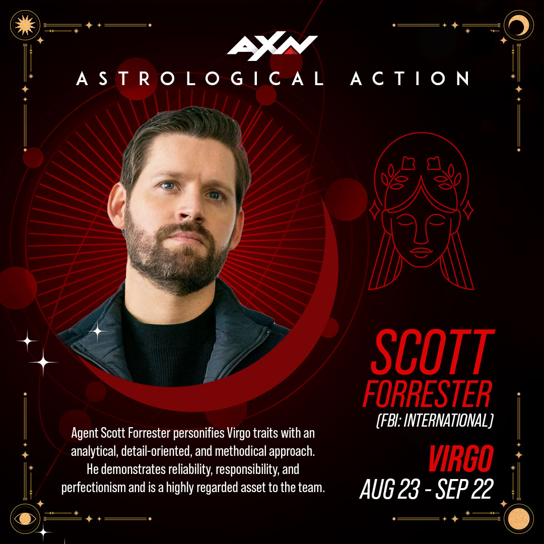 axnasia's tweet photo. ๐ It's time to shine! Virgo season is on the horizon, guided by the brilliant Agent Scott Forrester! โ๏ธ
๐บ FBI: International | Wednesdays at 9.45PM (8.45PM JKT/BKK)
#AXNFBI #AXNAstrologicalAction https://t.co/G46zkg1ed1