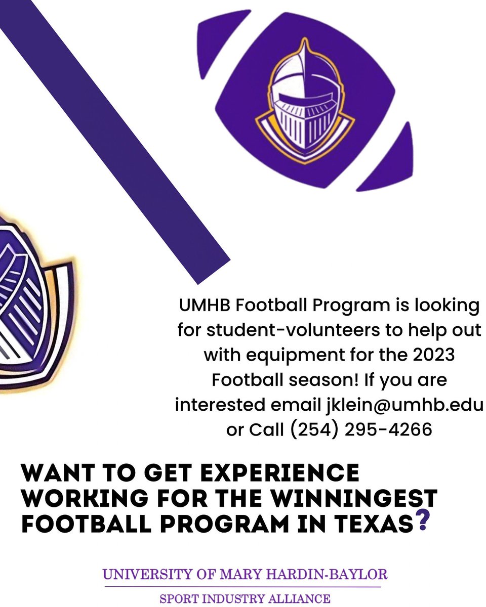 UMHB_SIA's tweet photo. Two great opportunities to get experience in the sports industry! Make sure to take advantage!!! https://t.co/6IOq24ea7K