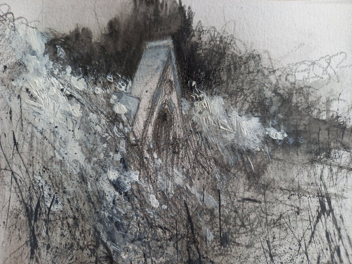 As much taken by the #RosebayWillowherb as the neo-gothic tombs at #LansdownCemetery beneath #BeckfordsTower 

#DrawingAugust #sketching #study #aquarellepencil #liquidcharcoal #acrylic #Fireweed #gothic #Bath