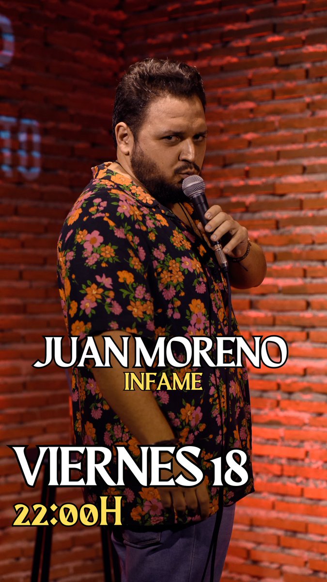 ✨𝐕𝐈𝐄𝐑𝐍𝐄𝐒 𝟭𝟴 𝗗𝗘 𝗔𝗚𝗢𝗦𝗧𝗢✨

🎙𝐉𝐔𝐀𝐍 𝐌𝐎𝐑𝐄𝐍𝐎
⌚A las 22:00h

🎟️ elgolfocomedy.com