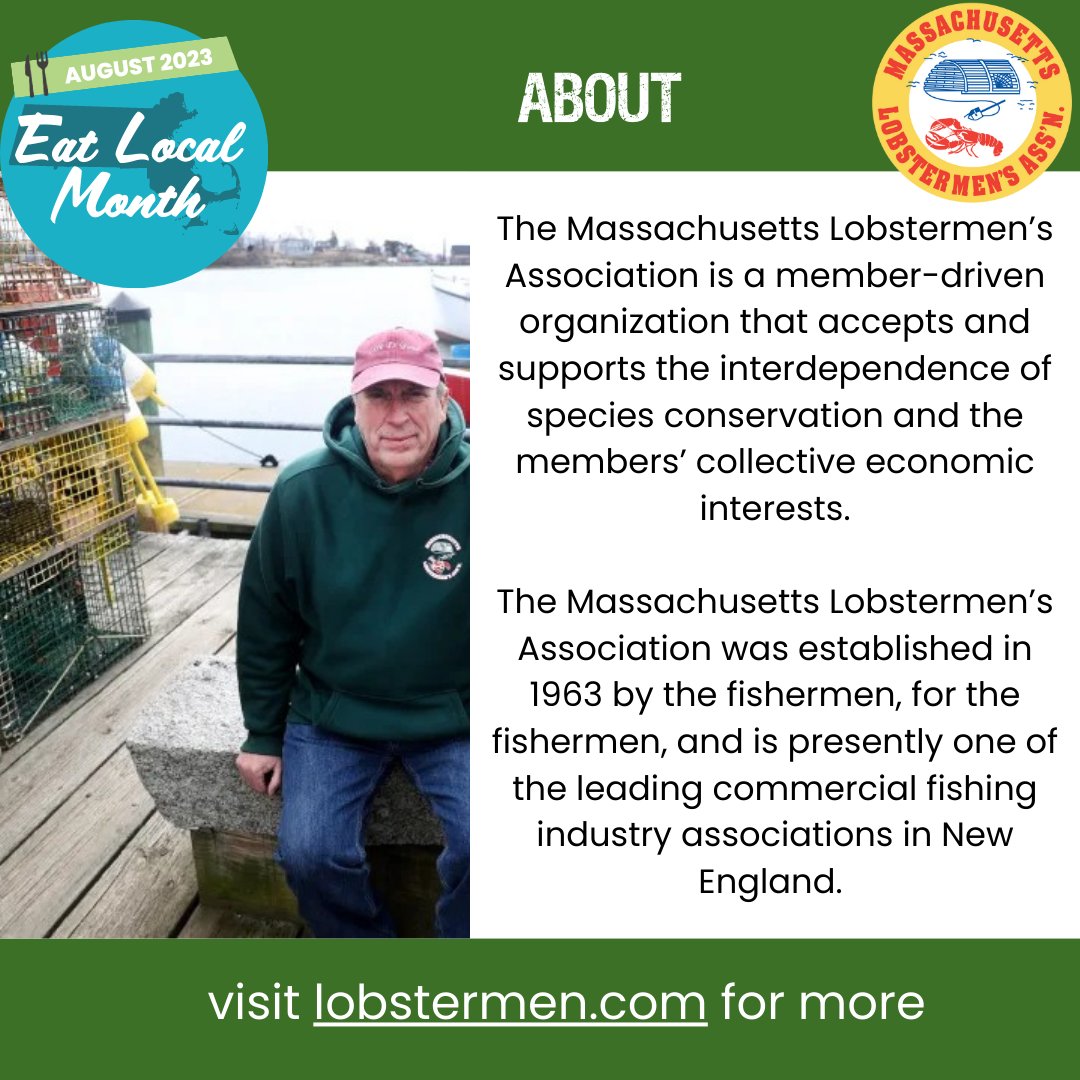 🦞On behalf of their 1,800 members, Mass Lobstermen's Association works to maintain both the industry and the resource to allow our fishermen to keep operating and for all of us to enjoy these delicious crustaceans. Learn more about their mission on August 22nd at our event!