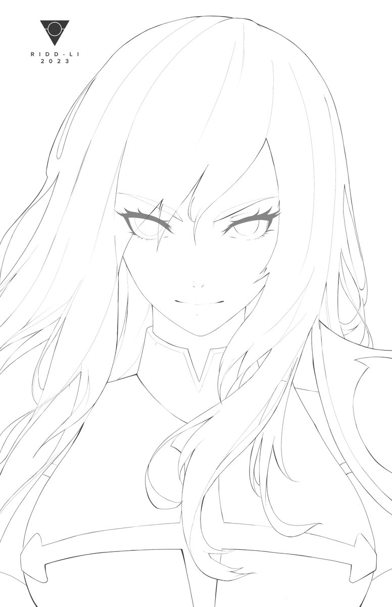 RiddLiArt's tweet photo. Erza Scarlet inks from recent Fairy Tail commission. #FairyTail #FTGuild https://t.co/lMKKnqC8Ej