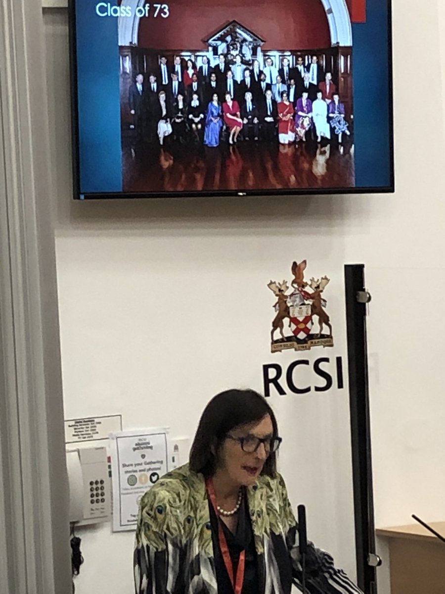 Dr Denise Curtin with her presentation entitled More Than Meets the Eye, and some happy memories from this graduate of the Class of 1973 😊 #rcsiag23