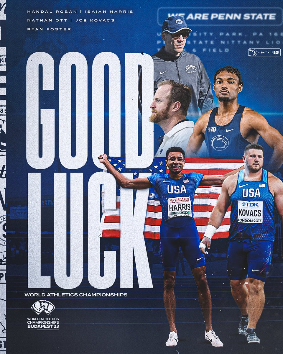 Penn State Track & Field/Cross Country (@pennstatetfxc) on Twitter photo On the 🌎 stage 🔜
Athletes:
🇻🇨| <a href="/imhandalroban/">Handal.Roban</a>
🇺🇸| <a href="/Zay_800/">zay</a>
🇺🇸| <a href="/JoeKovacsUSA/">Joe Kovacs</a>
Coaching Staff:
🇻🇨| @RunFosterRun
🇺🇸🇯🇲🇳🇴🇬🇷| <a href="/Coach_Nate_Ott/">Nathan Ott</a>
#WeAre | #PSUTF On the 🌎 stage 🔜
Athletes:
🇻🇨| <a href="/imhandalroban/">Handal.Roban</a>
🇺🇸| <a href="/Zay_800/">zay</a>
🇺🇸| <a href="/JoeKovacsUSA/">Joe Kovacs</a>
Coaching Staff:
🇻🇨| @RunFosterRun
🇺🇸🇯🇲🇳🇴🇬🇷| <a href="/Coach_Nate_Ott/">Nathan Ott</a>
#WeAre | #PSUTF