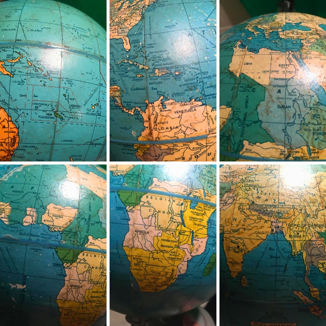 MasegoInc's tweet image. 10 points to whoever can solve this globe trivia. How old is this item?
#maptrivia #geography

Source: Reddit
