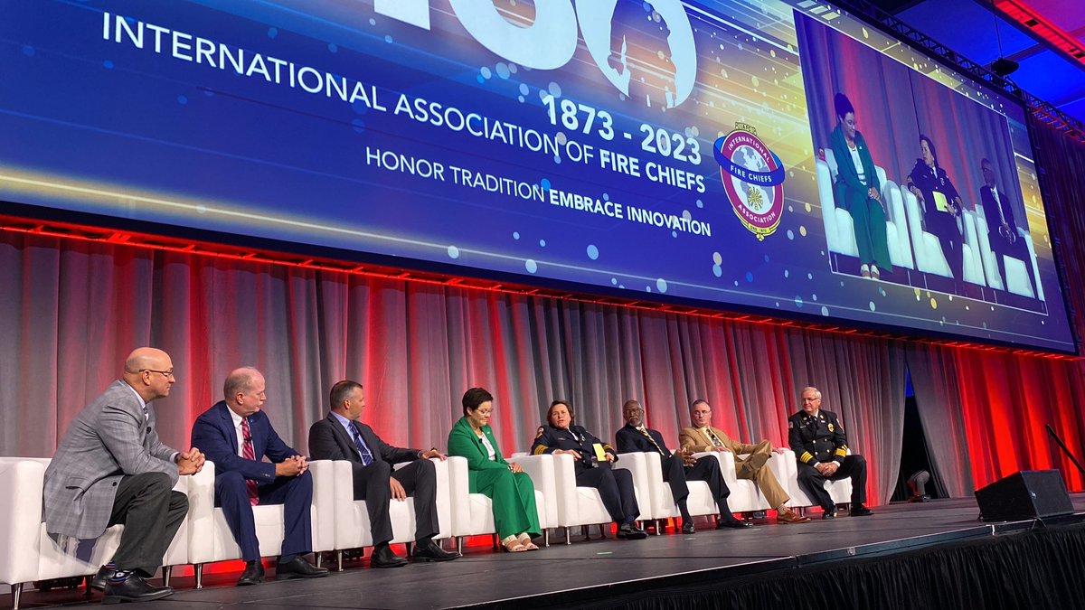 This morning’s #FireServiceOneVoice panel is the pivotal moment of my presidency! #IAFC150 #HonorTradition #EmbraceInnovation #IAFC #FRI2023