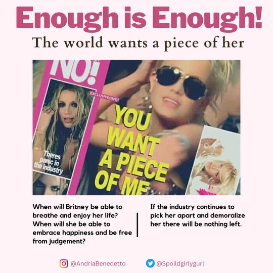 mgrems2023's tweet photo. Tired of the smear campaigns on BS. Nothing but leeches. Report on what’s important-holding her abusers accountable
#JusticeForBritney #freebritneyfriday

@HollywoodUL @TheShadeRoom @nypost
@DailyMailUK
@BBC @people
@TMZ @usweekly @nytimes @GT_Law @therealroseanne @ACLU https://t.co/gwqKmo1hWj
