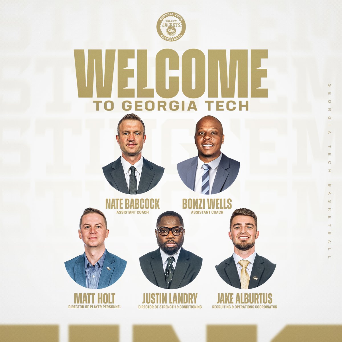 𝐑𝐨𝐮𝐧𝐝𝐢𝐧𝐠 𝐨𝐮𝐭 𝐭𝐡𝐞 𝐬𝐭𝐚𝐟𝐟. 💪 Join us in welcoming five new Jackets to The Flats! 🔗: buzz.gt/mbbstaff2324 #StingEm 🐝