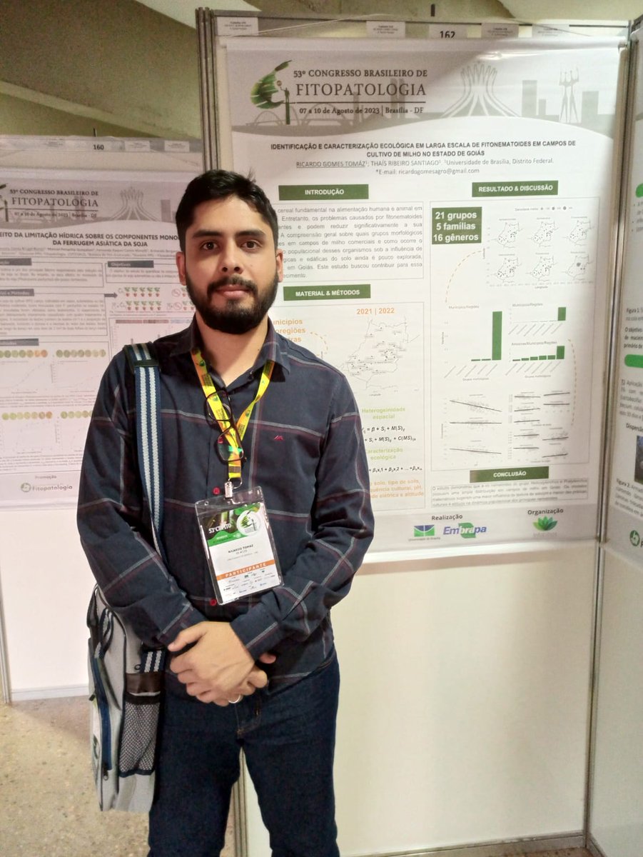 tomazrg's tweet photo. Excitingly presented my study on spatial distribution and population dynamics of nematodes influenced by environmental variables in the State of Goiás. Revealing insights into the intricate interaction between soil conditions and nematode populations. #Epidemiology #Modeling https://t.co/BnG25CleBq
