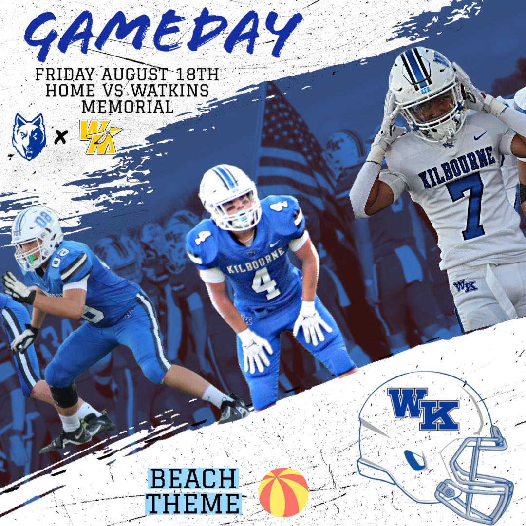 IT’S GAMEDAY WOLVES‼️ Make it out to the game tonight @7 vs. Watkins  Memorial.
PACK THE STANDS AND GET YOUR BEACH ON🏖️☀️