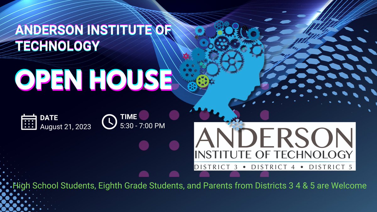 AIT's Open House is Monday August 21st from 5:30-7:00 come out and see what exciting things are happening at AIT.