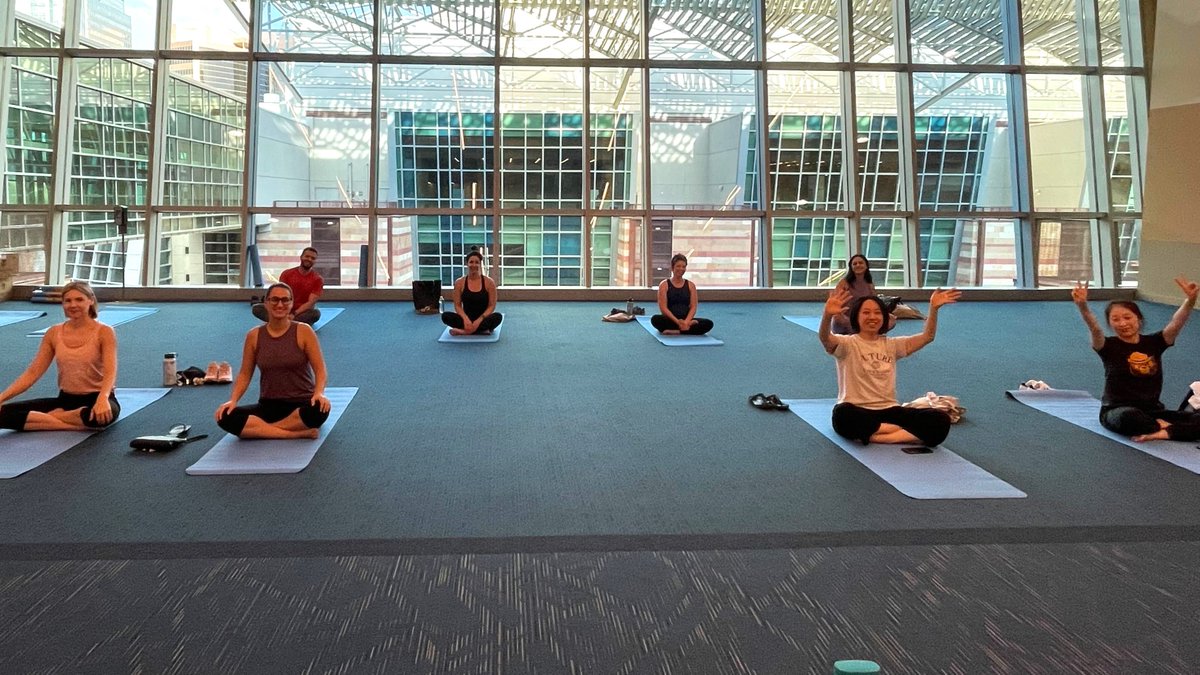 neurocritical's tweet photo. After an early yoga session, we are kicking off our last day of #NCS2023 with education sessions from 8 a.m. MST until noon! Thanks to everyone who started their morning early with us 🧘‍♀️ https://t.co/MTcaf1vzZ6