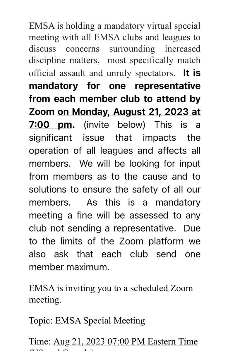 Mandatory Special District Meeting