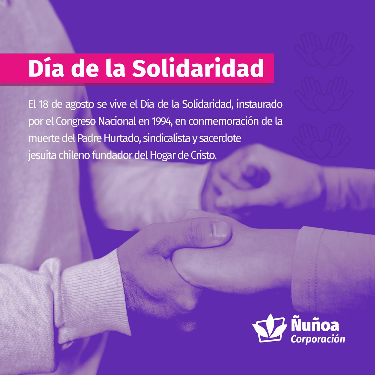 cmds_nunoa's tweet photo. #DíaDeLaSolidaridad en Chile. Aunque la ONU estableció el 31 de agosto como el “Día Internacional de la Solidaridad”, Chile lo conmemora hoy en honor al #PadreAlbertoHurtado, reconocido por su justicia social, por mejorar la condición de los obreros y superar las desigualdades. https://t.co/qKLxo6GnrF