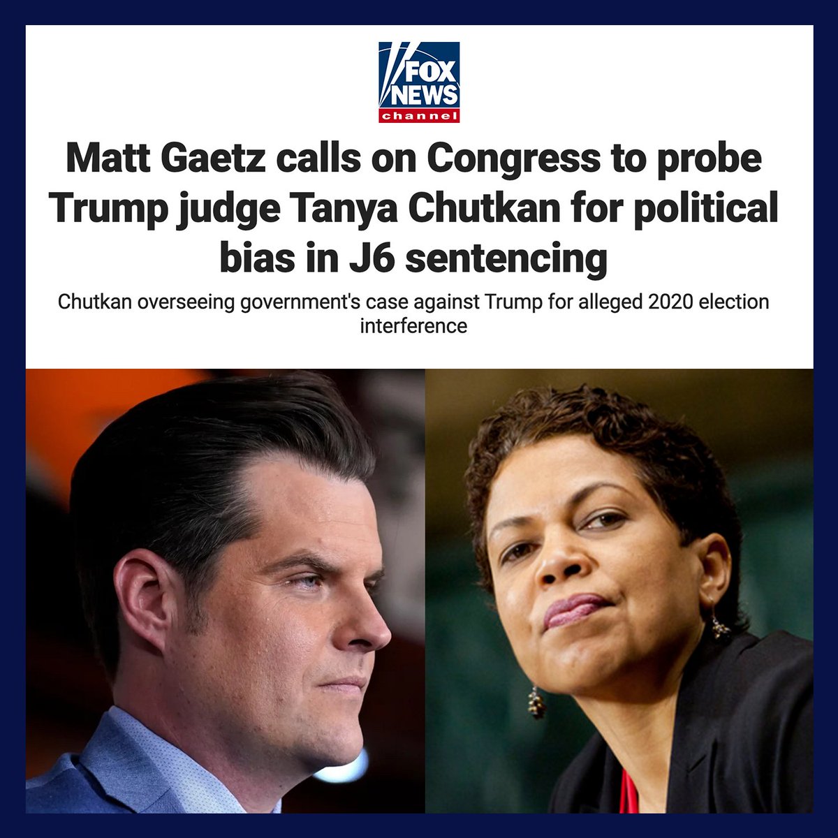 Former Congressman Matt Gaetz tweet media