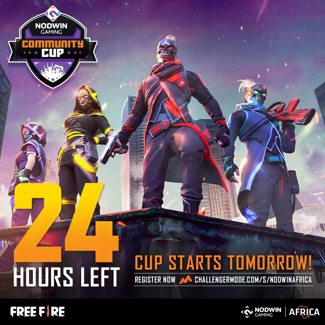 Gear up &amp; get ready to showcase your fire power 💥 Only 24 hours left before we begin with #Freefire solos cup!

Register here👇 
🔗 challengermode.com/s/nodwinafrica

#nodwinafrica #communitycup #FreeFire #RegistrationOpen #esports #battleroyale #africa #africaesports