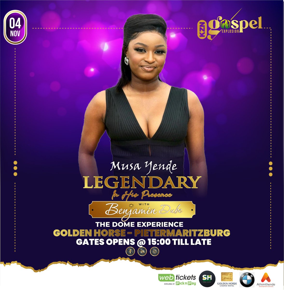 KZN_GospelX's tweet photo. @musayende_  's ability to connect with the audience is extraordinary. 🙌
She light's up the stage with her angelic vocals! ✨Let's welcome her onto the stellar KZN Gospel explosion line - up!

@webtickets
https://t.co/jypjIXWdnh

#kzngospelexplosion #legendaryinhispresencewithbenjamindube👑