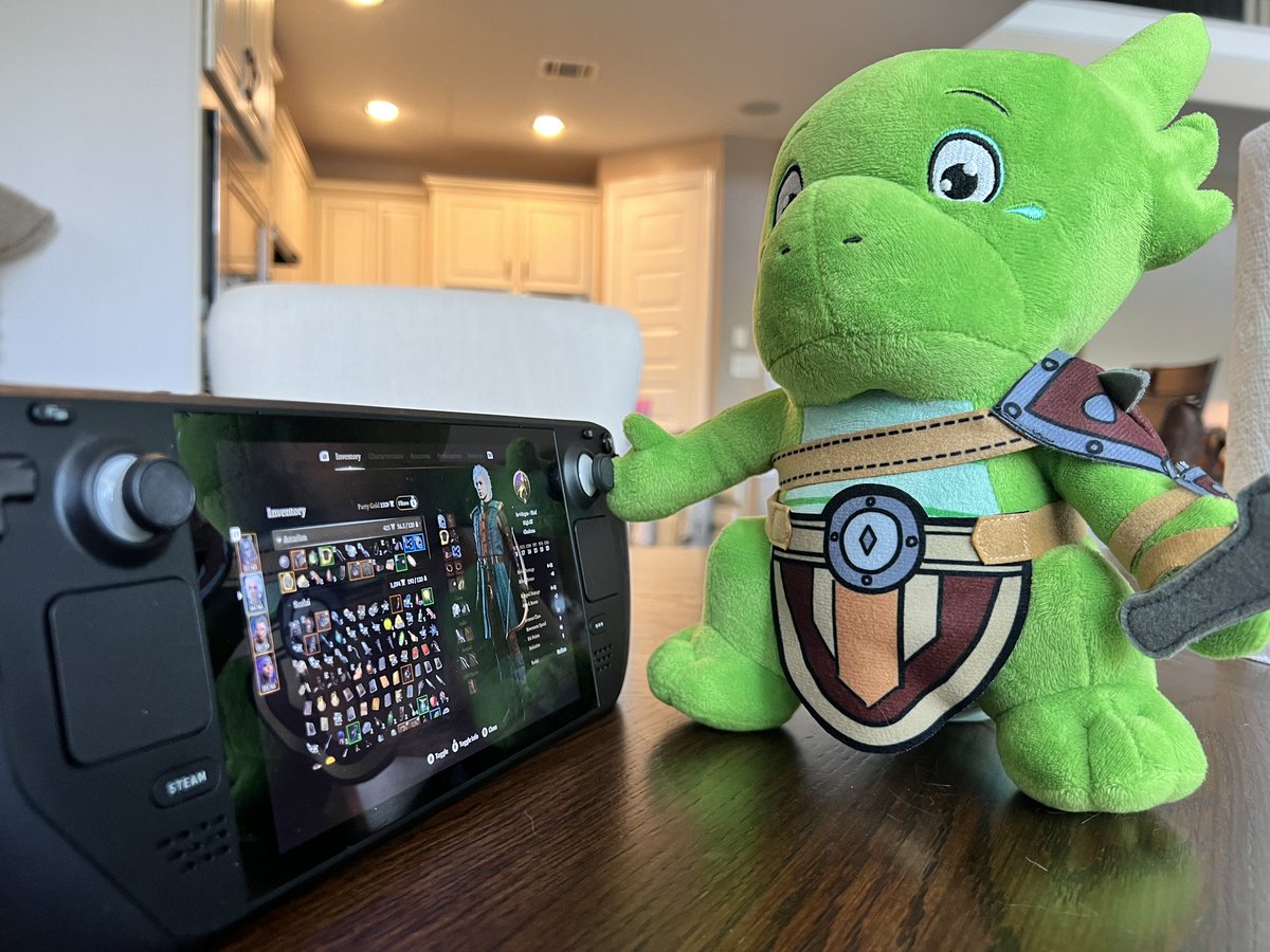 heroplush's tweet image. Watch out illithids, Shep&apos;s on a conquering spree! Though even the fiercest barbarian won’t kick a helpless squirrel. 🐉🛡️ #KoboldAdventures #BaldursGate3 #HeroPlush #KoboldPlush #SaveTheSquirrels