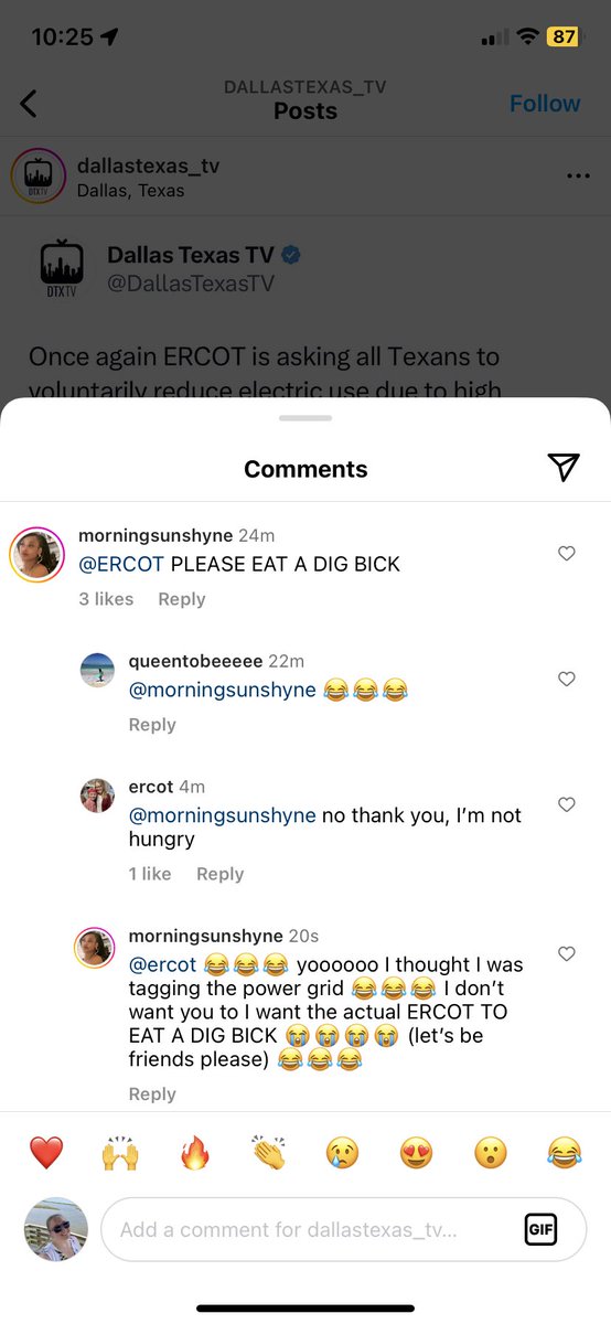 Megs_C's tweet photo. My sister being tagged on Instagram because people think her handle is the Electric Reliability Council of Texas will forever be my favorite thing on the Internet 😂 https://t.co/m2FrfoMgNd