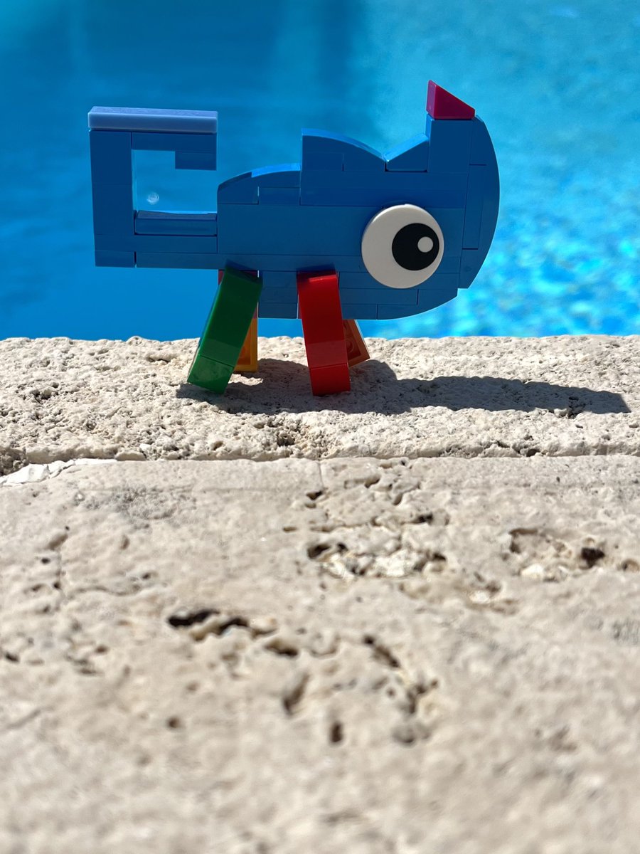 PisangG23's tweet photo. Time for a Friday afternoon swim. 
I wasn’t sure if I could swim…

It seems I can float. Have a great weekend!

#GoodTrouble #Tinyfloats #chameleon #LEGO https://t.co/E48XZNIiUu