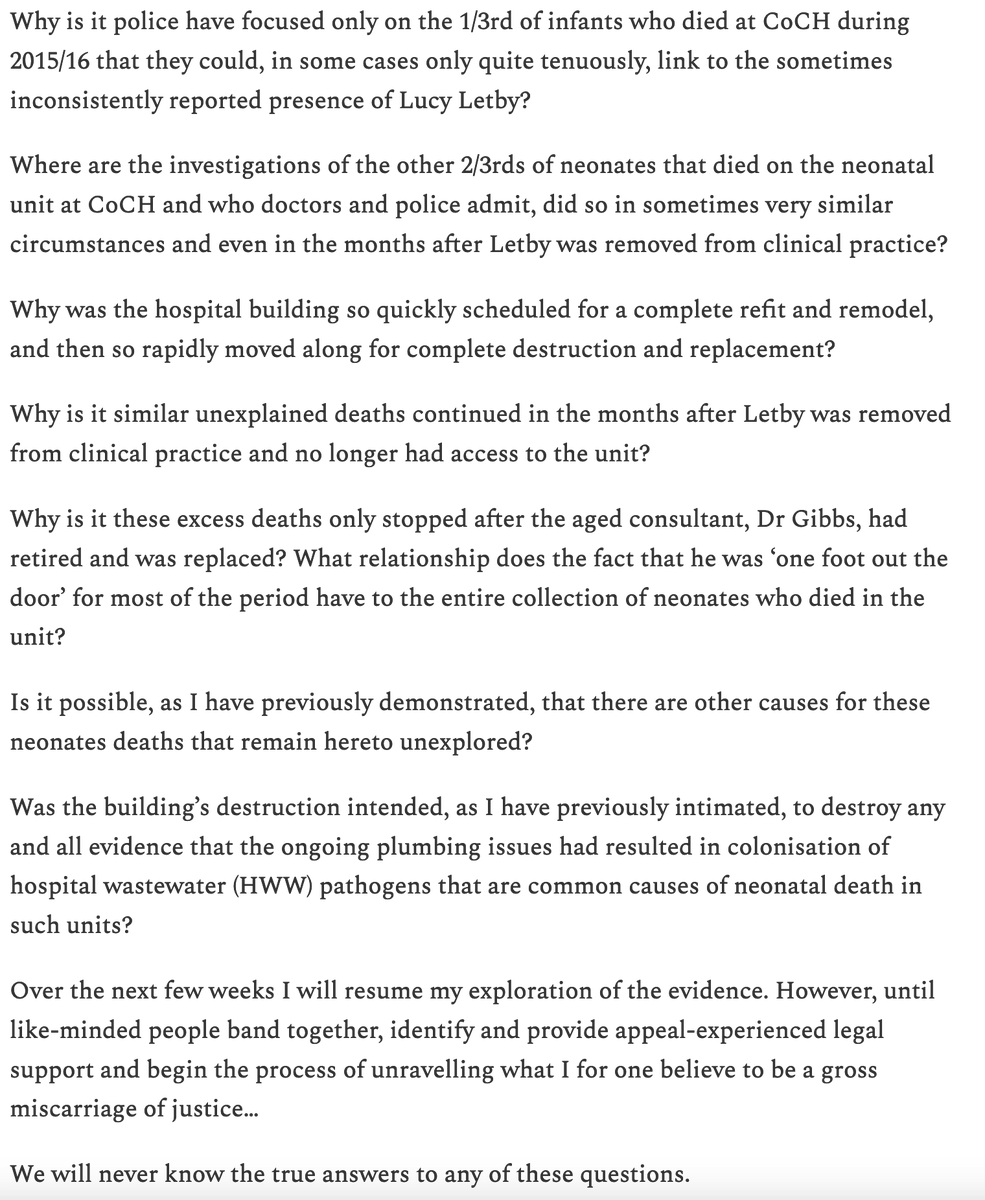 As you hear about the verdicts, rather than only being caught up in the horified disgust and vilification of Lucy Letby

Consider the unanswered questions for the 2/3rds of parents whose baby's deaths could not remotely be linked to Lucy. What wasn't the jury told?