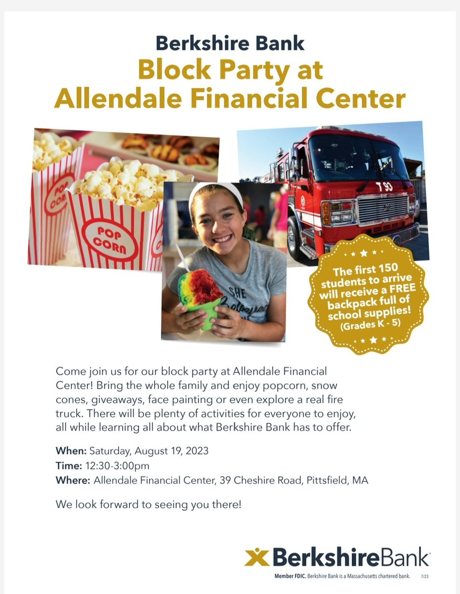 Come on out to @BerkshireBank in Allendale tomorrow !! #whereyoubankmatters #whereyouworkmatters #community