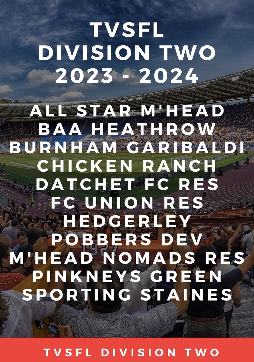 tvsfl's tweet photo. Delighted to announce this years constitution for the 23/24 TVSFL League Season.  @fiberkshire @BerksandBucksFA https://t.co/KtW4shX1nt