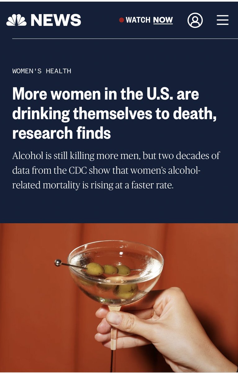 Women drink *themselves* to death, but alcohol is killing men? ☹️ @NBCNews