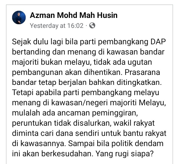 BarrCoolidge's tweet photo. @aiamDeen Bila Melayu menjadi baruah DAP ☝🏼 https://t.co/B8TjGK1Std