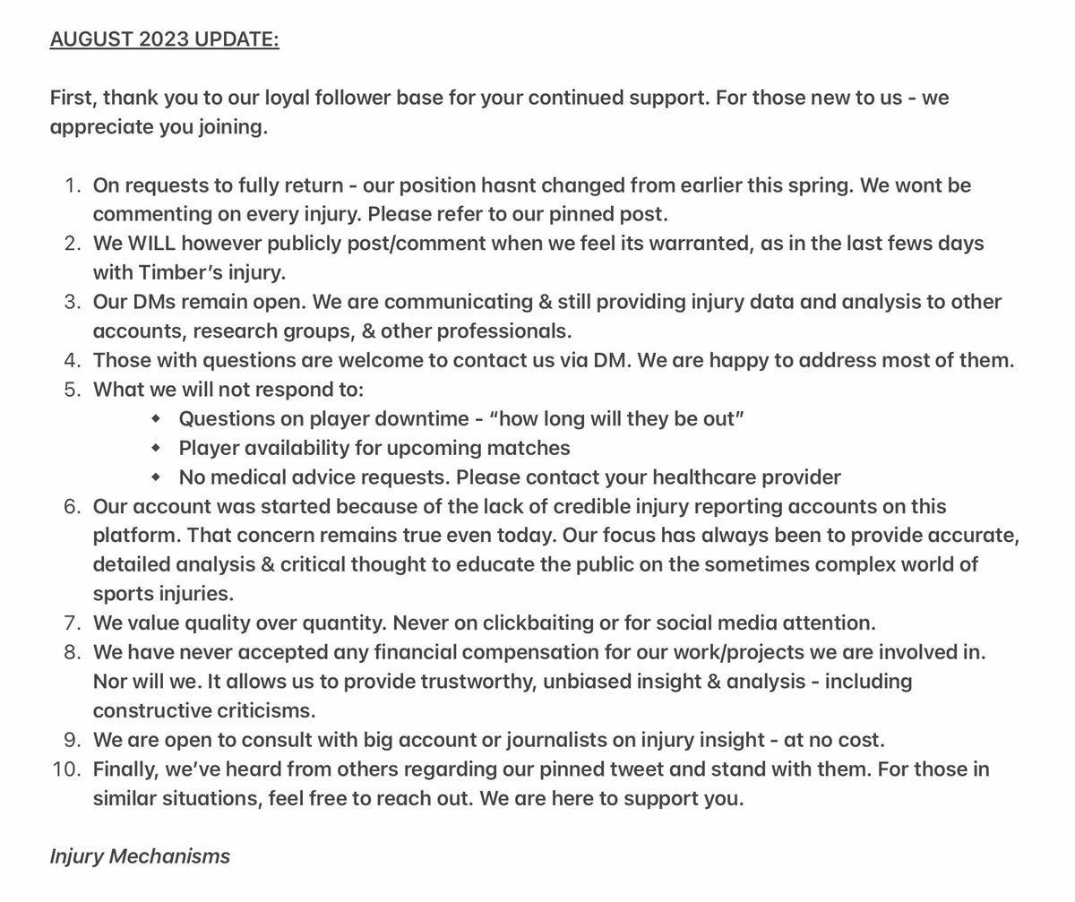 An update ⬇️ & addressing questions we’ve recently received. Appreciate everyone’s ongoing support & good wishes 🙂 #integritymatters