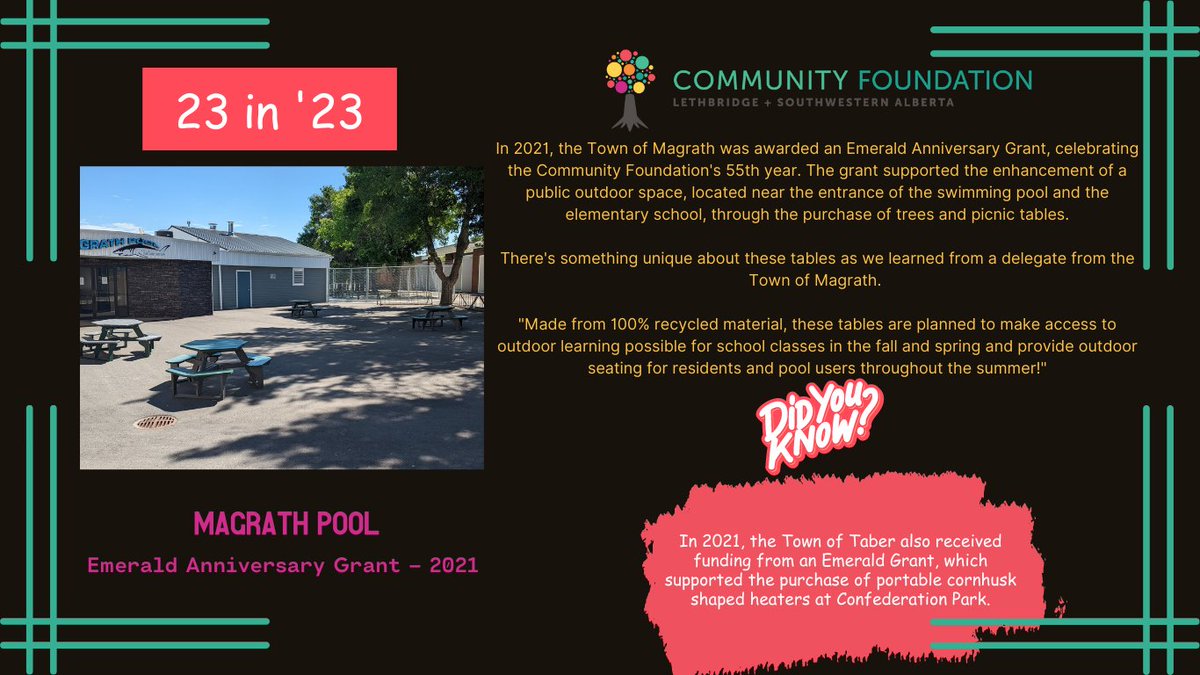 CF_LSA's tweet photo. What are you doing this weekend?
A visit to @TownofNanton #BomberCommandMuseum, @townofmagrath pool, @TownofRaymond #DiscGolfCourse, or Westminster School playground in #YQL could win you $500 in groceries & gasoline with our #23in23 contest!
Details at https://t.co/8Okk1tFQGd https://t.co/2lwVlTHIDs