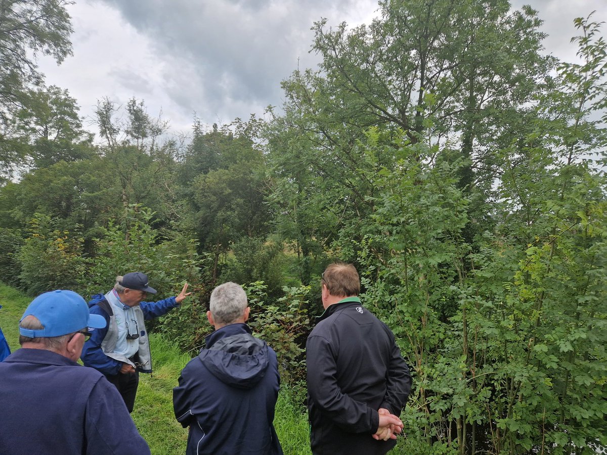 A walk & talk along the Francis River, Castlerea. Led by Dr. @kenwhelan0451. Lots of discussion on river habitat & #waterquality. Organised by Cllr Waldron & Gareth at @SuckValleyWay. Thanks also to  @StKevins for hosting. #RoscommonHeritage #RosHeritageForum #LivingHeritage