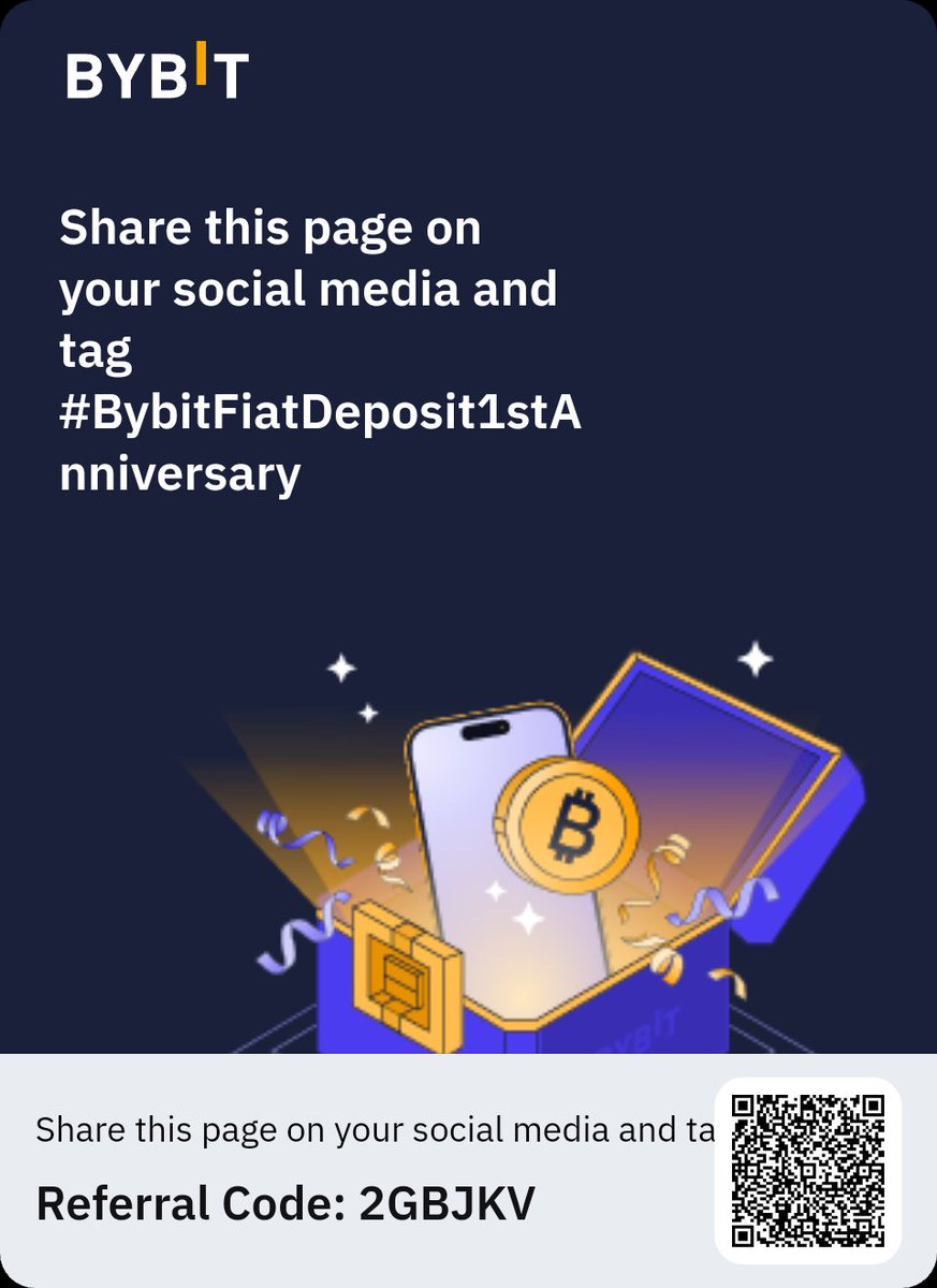Complete social media and deposit tasks to win an iPhone, USD coupons and more exclusive rewards! bybit.com/promo/global/f…
bybit.com/promo/global/f…

#BybitFiatDeposit1stAnniversary #Crypto