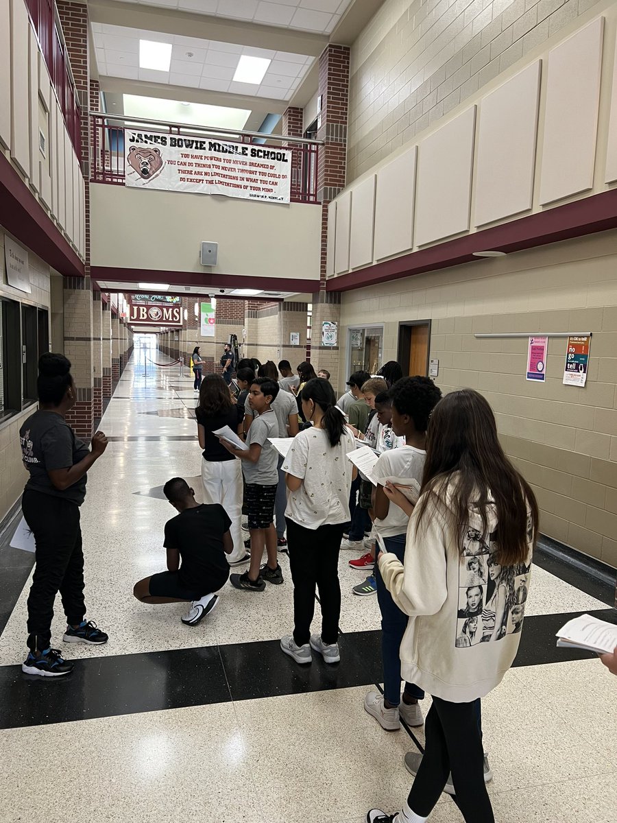 Spotted Ms. Gamble’s class on an engaging “field trip” around the school! Learning doesn’t always have to take place in the classroom! 
#LivingOurMission @JBMS_Bears