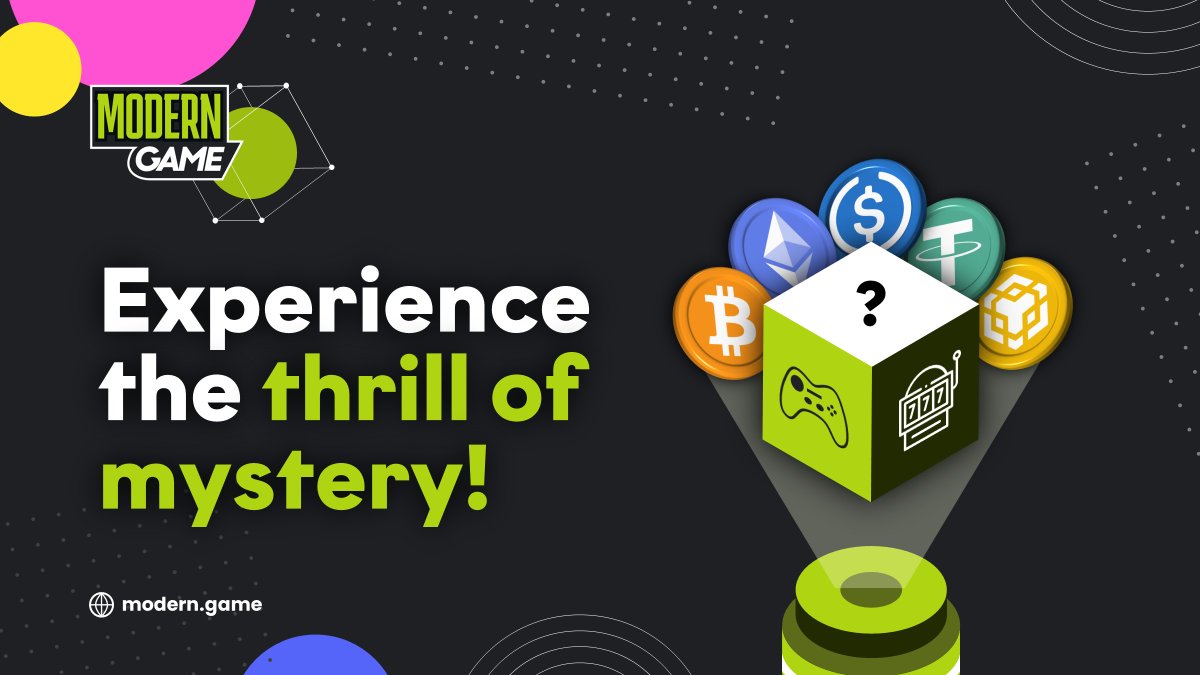 Dive into the world of Modern Game and experience the thrill of mystery! 🕹️

Each box comes at its own price, holding diverse prizes within. 

Powered by animated crypto excitement, every mystery box carries a unique bet for you to win big!   

↪️ bit.ly/3QIJkxW