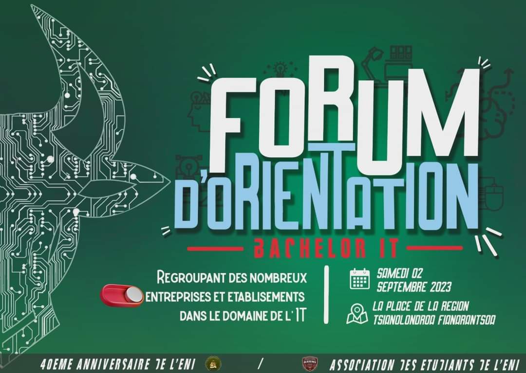aeeni_uf's tweet photo. "Découvrez le futur de la technologie au Forum de l'Orientation Bachelor IT" à Tsianolondroa Fianarantsoa le 02 Septembre 2023.🗓️📣

✨Des stands captivants, des opportunités de réseau avec des entreprises locales et des experts du numérique vous attendent ! https://t.co/pLRl3mKAeI